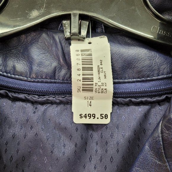 Boutique Of Leathers Women's Leather Jacket Blue - Size 14 - Picture 3 of 8